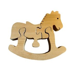 NEW - Montessori Handmade Wooden Rocking Horse Puzzle